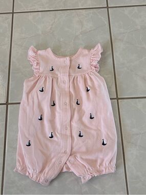Little Me Pink Infant Romper Top
